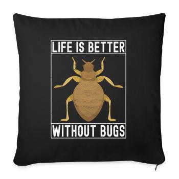 Pest Control Exterminators - Sofa pillowcase 17,3'' x 17,3'' (45 x 45 cm) - black - Front