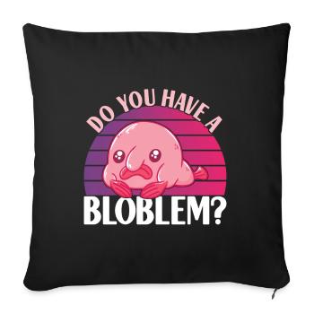 Poisson blob mignon poisson laid - Housse de coussin décorative 45 x 45 cm - noir - Devant