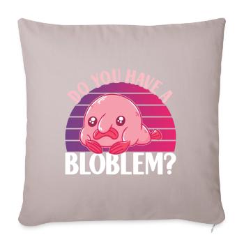 Poisson blob mignon poisson laid - Housse de coussin décorative 45 x 45 cm - taupe clair - Devant