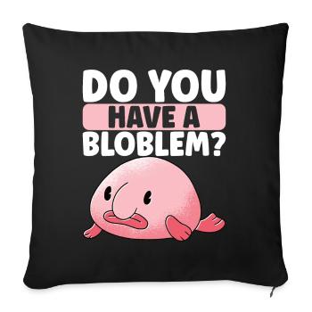 Poisson blob mignon poisson laid - Housse de coussin décorative 45 x 45 cm - noir - Devant