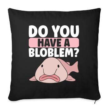 Poisson blob mignon poisson laid - Housse de coussin décorative 45 x 45 cm - noir - Devant