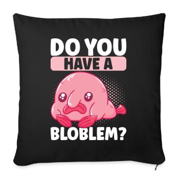 Poisson blob mignon poisson laid - Housse de coussin décorative 45 x 45 cm - noir - Devant