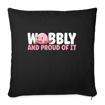 Poisson blob mignon poisson laid - Housse de coussin décorative 45 x 45 cm - noir - Devant