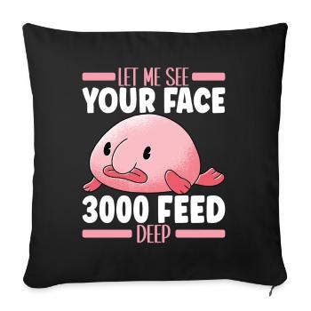 Poisson blob mignon poisson laid - Housse de coussin décorative 45 x 45 cm - noir - Devant