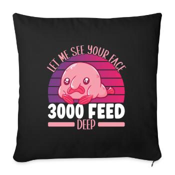 Poisson blob mignon poisson laid - Housse de coussin décorative 45 x 45 cm - noir - Devant