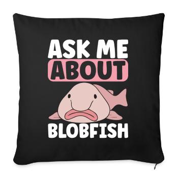 Poisson blob mignon poisson laid - Housse de coussin décorative 45 x 45 cm - noir - Devant