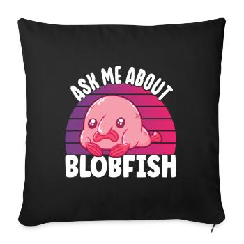Poisson blob mignon poisson laid - Housse de coussin décorative 45 x 45 cm - noir - Devant