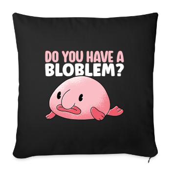 Poisson blob mignon poisson laid - Housse de coussin décorative 45 x 45 cm - noir - Devant