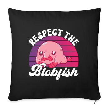 Poisson blob mignon poisson laid - Housse de coussin décorative 45 x 45 cm - noir - Devant