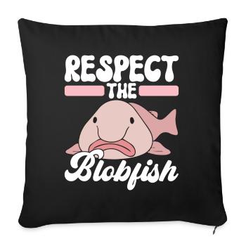 Poisson blob mignon poisson laid - Housse de coussin décorative 45 x 45 cm - noir - Devant