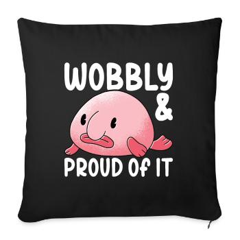 Poisson blob mignon poisson laid - Housse de coussin décorative 45 x 45 cm - noir - Devant