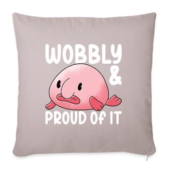 Poisson blob mignon poisson laid - Housse de coussin décorative 45 x 45 cm - taupe clair - Devant