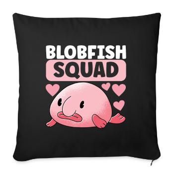 Poisson blob mignon poisson laid - Housse de coussin décorative 45 x 45 cm - noir - Devant