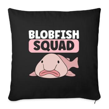 Poisson blob mignon poisson laid - Housse de coussin décorative 45 x 45 cm - noir - Devant