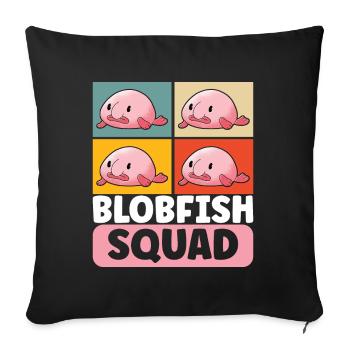 Poisson blob mignon poisson laid - Housse de coussin décorative 45 x 45 cm - noir - Devant