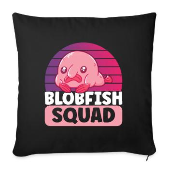 Poisson blob mignon poisson laid - Housse de coussin décorative 45 x 45 cm - noir - Devant