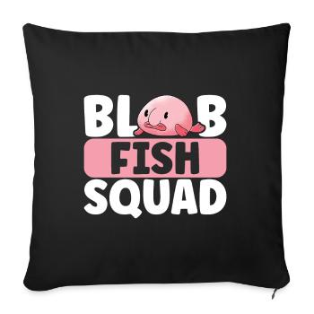 Poisson blob mignon poisson laid - Housse de coussin décorative 45 x 45 cm - noir - Devant