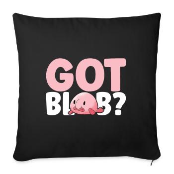 Poisson blob mignon poisson laid - Housse de coussin décorative 45 x 45 cm - noir - Devant