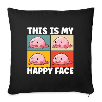 Poisson blob mignon poisson laid - Housse de coussin décorative 45 x 45 cm - noir - Devant