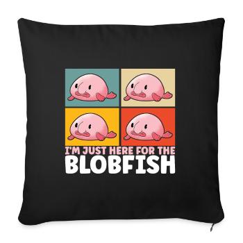 Poisson blob mignon Poisson laid - Housse de coussin décorative 45 x 45 cm - noir - Devant