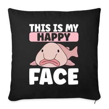 Poisson blob mignon poisson laid - Housse de coussin décorative 45 x 45 cm - noir - Devant