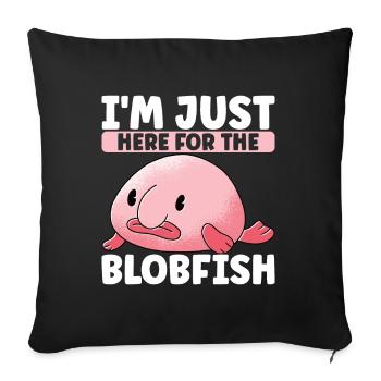 Poisson blob mignon poisson laid - Housse de coussin décorative 45 x 45 cm - noir - Devant