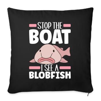 Poisson blob mignon poisson laid - Housse de coussin décorative 45 x 45 cm - noir - Devant