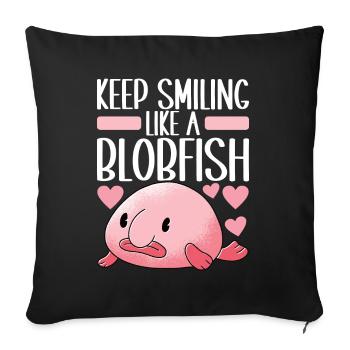 Poisson blob mignon poisson laid - Housse de coussin décorative 45 x 45 cm - noir - Devant