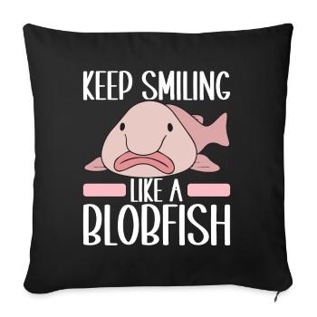 Poisson blob mignon poisson laid - Housse de coussin décorative 45 x 45 cm - noir - Devant