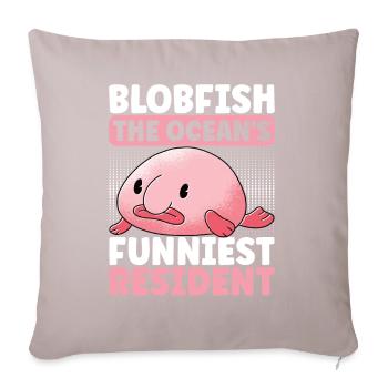 Poisson blob mignon poisson laid - Housse de coussin décorative 45 x 45 cm - taupe clair - Devant