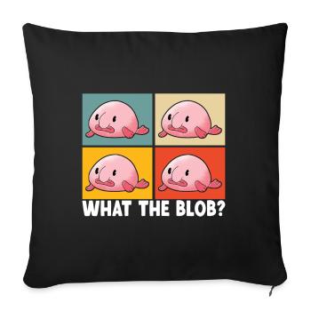 Poisson blob mignon poisson laid - Housse de coussin décorative 45 x 45 cm - noir - Devant