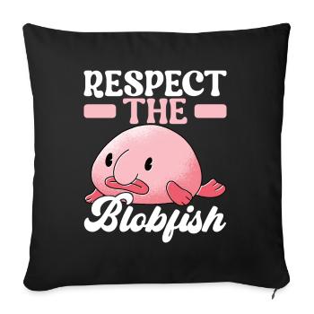 Poisson blob mignon poisson laid - Housse de coussin décorative 45 x 45 cm - noir - Devant