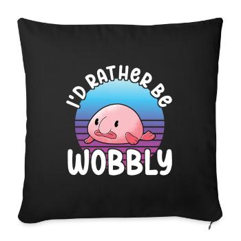 Poisson blob mignon poisson laid - Housse de coussin décorative 45 x 45 cm - noir - Devant