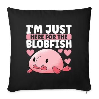 Poisson blob mignon poisson laid - Housse de coussin décorative 45 x 45 cm - noir - Devant