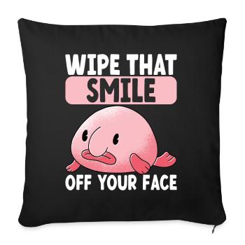 Poisson blob mignon poisson laid - Housse de coussin décorative 45 x 45 cm - noir - Devant