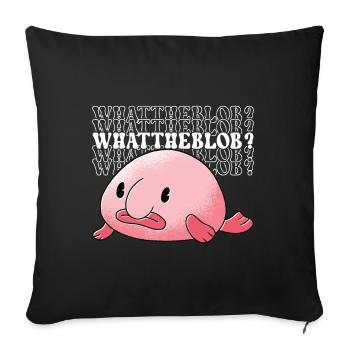 Poisson blob mignon poisson laid - Housse de coussin décorative 45 x 45 cm - noir - Devant