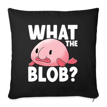 Poisson blob mignon poisson laid - Housse de coussin décorative 45 x 45 cm - noir - Devant