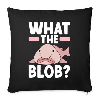 Poisson blob mignon poisson laid - Housse de coussin décorative 45 x 45 cm - noir - Devant