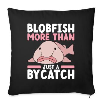 Poisson blob mignon poisson laid - Housse de coussin décorative 45 x 45 cm - noir - Devant
