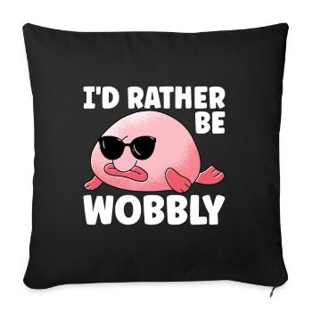 Poisson blob mignon poisson laid - Housse de coussin décorative 45 x 45 cm - noir - Devant