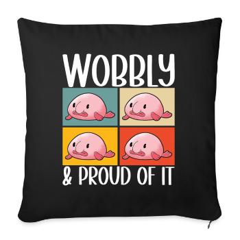 Poisson blob mignon poisson laid - Housse de coussin décorative 45 x 45 cm - noir - Devant