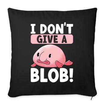 Poisson blob mignon poisson laid - Housse de coussin décorative 45 x 45 cm - noir - Devant