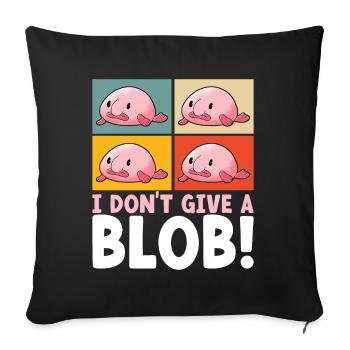 Poisson blob mignon poisson laid - Housse de coussin décorative 45 x 45 cm - noir - Devant