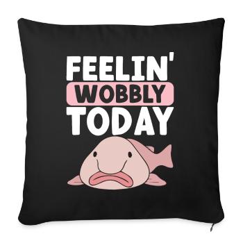 Poisson blob mignon poisson laid - Housse de coussin décorative 45 x 45 cm - noir - Devant