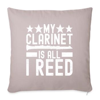 Clarinet Wind Instrument Clarinet player - Sofa pillowcase 17,3'' x 17,3'' (45 x 45 cm) - light taupe - Front