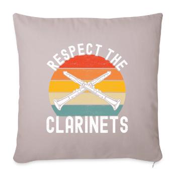 Clarinette Instrument à vent Clarinet - Housse de coussin décorative 45 x 45 cm - taupe clair - Devant
