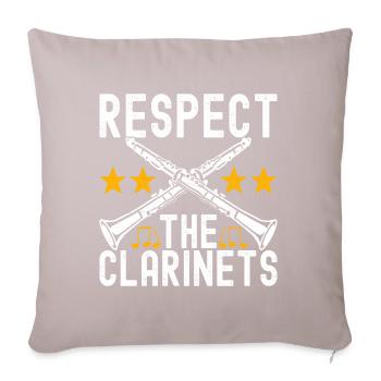 Clarinette Instrument à vent Clarinet - Housse de coussin décorative 45 x 45 cm - taupe clair - Devant