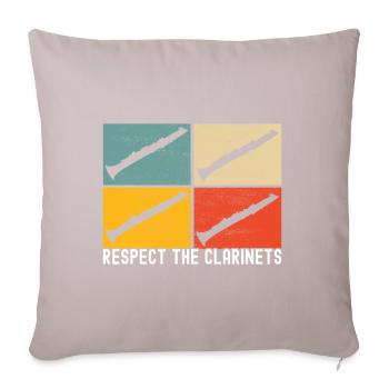 Clarinet Wind Instrument Clarinet player - Sofa pillowcase 17,3'' x 17,3'' (45 x 45 cm) - light taupe - Front