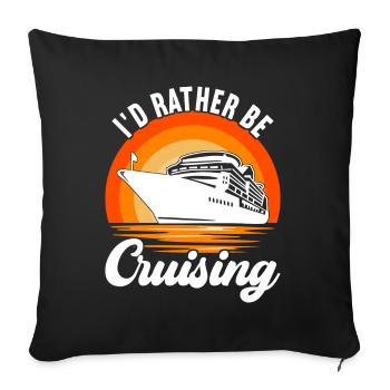 Croisière Vacances Bateau de croisière - Housse de coussin décorative 45 x 45 cm - noir - Devant