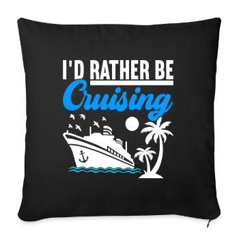 Croisière Vacances Bateau de croisière - Housse de coussin décorative 45 x 45 cm - noir - Devant